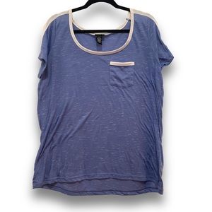 Torrid Pocket Heather Blue and White Tshirt